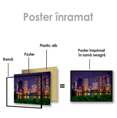 Poster - Night city, 45 x 30 см, Canvas on frame