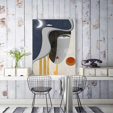 Poster - Față abstractă 3, 30 x 45 см, Panza pe cadru, Abstracție