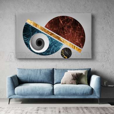 Poster - Geometric elements in minimalist style, 60 x 30 см, Canvas on frame, Abstract