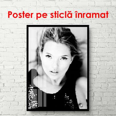 Poster - Portretul lui Kate Moss, 60 x 90 см, Poster înrămat, Persoane Celebre