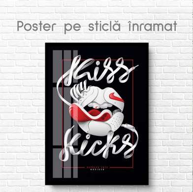 Poster - Buzele albe, 30 x 45 см, Panza pe cadru