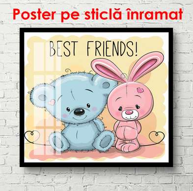 Poster - Prietenii cei mai buni, 100 x 100 см, Poster înrămat, Pentru Copii