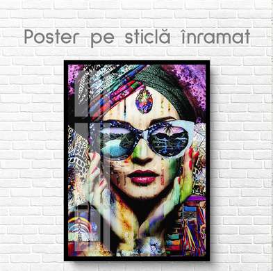 Poster - Glamourous look, 60 x 90 см, Framed poster on glass, Glamour