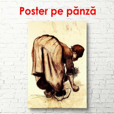 Poster - Femeile recoltează, 60 x 90 см, Poster înrămat, Vintage
