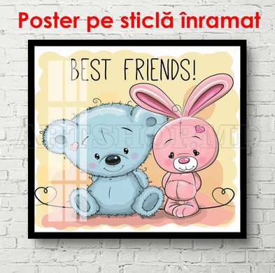 Poster - Better friends, 100 x 100 см, Framed poster on glass, For Kids