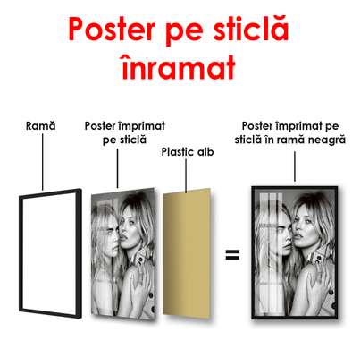 Poster - Kate Moss and Cara Delevingne, 60 x 90 см, Framed poster