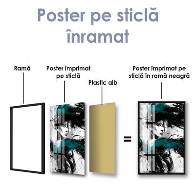 Poster - Pictează o fată în culori reci, 30 x 45 см, Panza pe cadru
