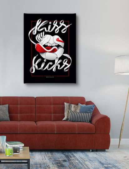 Poster - White lips, 30 x 45 см, Canvas on frame, Glamour