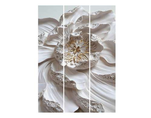 Screen - White lotus flower., 7