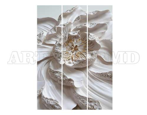 Screen - White lotus flower., 3