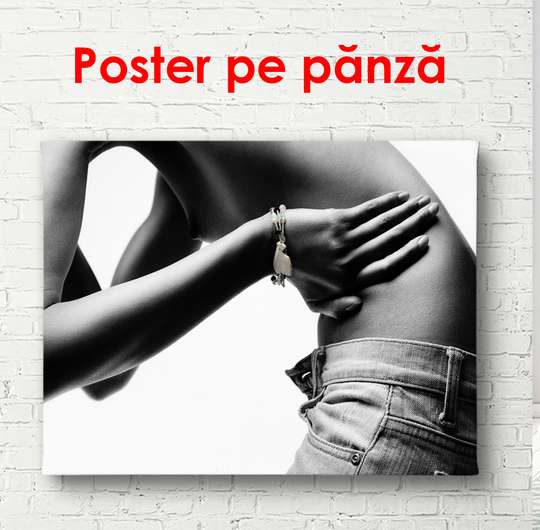 Poster - Girl in jeans, 90 x 60 см, Framed poster