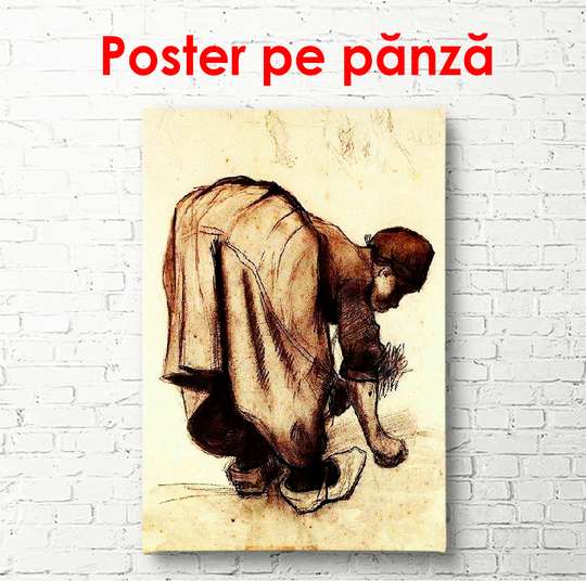 Poster - Woman harvesting, 60 x 90 см, Framed poster