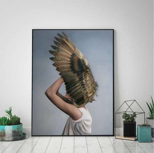 Картина в Раме - Золотые крылья, 50 x 75 см