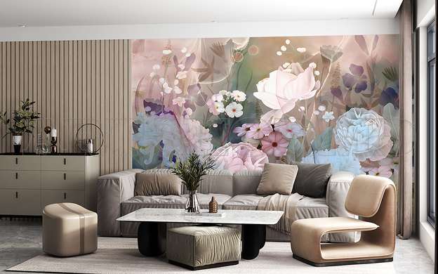 Wall mural - Multicolored spring flowers