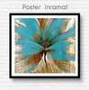 Poster - Turquoise flower with golden edges, 40 x 40 см, Canvas on frame