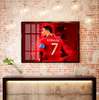 Постер - Футболист в красной футболке, 90 x 60 см, Постер в раме, Спорт