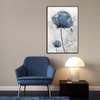 Poster - Blue gray flower, 60 x 90 см, Framed poster on glass, Flowers