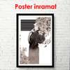 Poster - Brown girl on white background, 60 x 90 см, Framed poster, Vintage