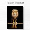 Poster, Lion with golden crown, 60 x 90 см, Canvas on frame