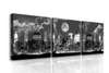 Модульная картина, Черно белый город под луной, 225 x 75