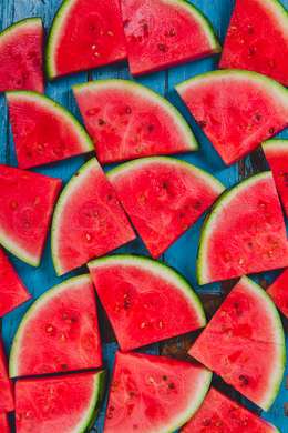 Poster - Fresh Watermelon, 60 x 90 см, Framed poster on glass, Food and Drinks