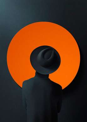 Framed Painting - Orange circle, 50 x 75 см