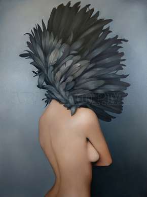 Poster - Black Swan, 60 x 90 см, Framed poster on glass, Nude