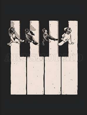 Poster - The Beatles, 30 x 45 см, Panza pe cadru, Persoane Celebre