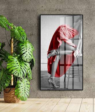 Poster - Red skirt, 30 x 60 см, Canvas on frame