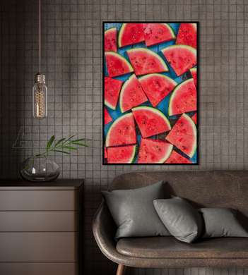 Poster - Fresh Watermelon, 30 x 45 см, Canvas on frame, Food and Drinks