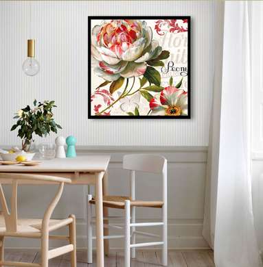 Постер - Красивый акварельный цветок, 40 x 40 см, Холст на подрамнике