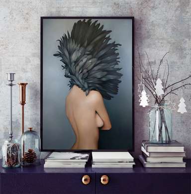 Poster - Lebada neagra, 30 x 45 см, Panza pe cadru, Nude