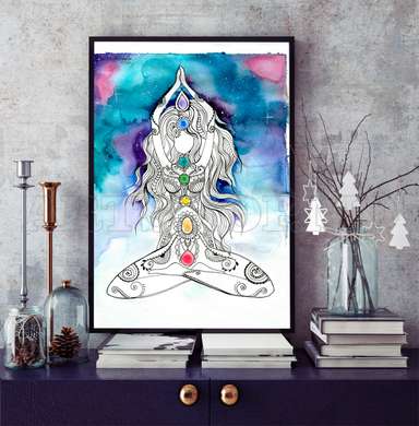 Poster - Meditation, 60 x 90 см, Framed poster on glass, Abstract