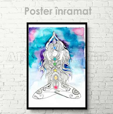 Poster - Meditation, 60 x 90 см, Framed poster on glass, Abstract