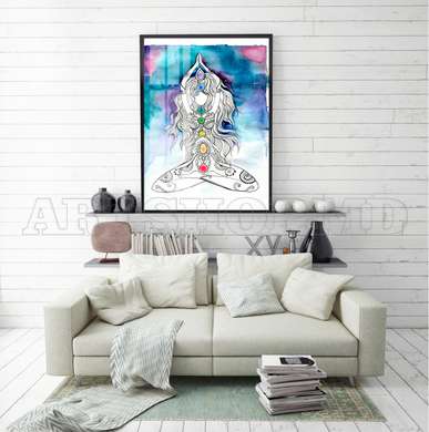 Poster - Meditation, 60 x 90 см, Framed poster on glass, Abstract