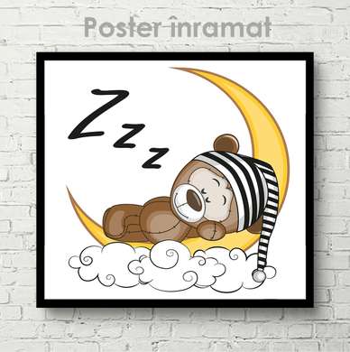 Poster - Sleepy Bear, 40 x 40 см, Canvas on frame