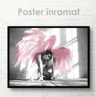 Poster - Aripile roz 1, 45 x 30 см, Panza pe cadru, Nude