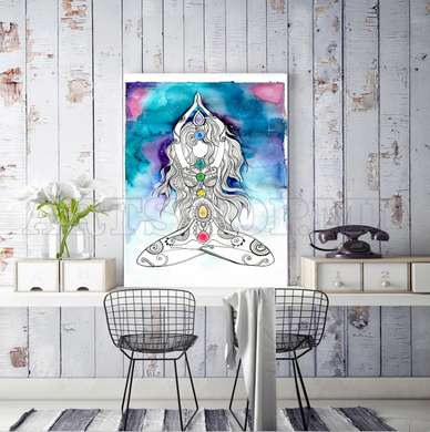 Poster - Meditation, 60 x 90 см, Framed poster on glass, Abstract