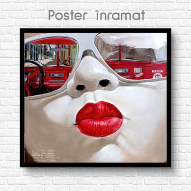 Poster - Sărutul, 40 x 40 см, Panza pe cadru