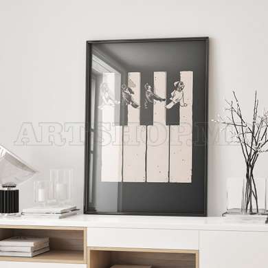 Poster - The Beatles, 60 x 90 см, Framed poster on glass, Famous People