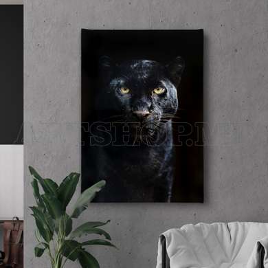 Poster - Pantera neagra, 60 x 90 см, Poster inramat pe sticla, Animale