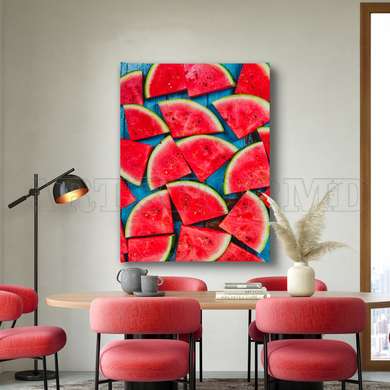 Poster - Fresh Watermelon, 30 x 45 см, Canvas on frame, Food and Drinks