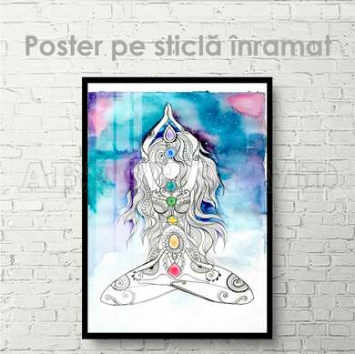 Poster - Meditation, 60 x 90 см, Framed poster on glass, Abstract