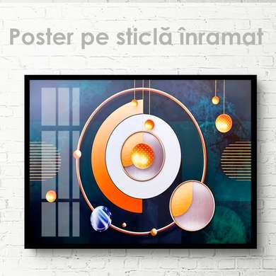 Poster - Cercuri abstracte, 90 x 60 см, Poster inramat pe sticla