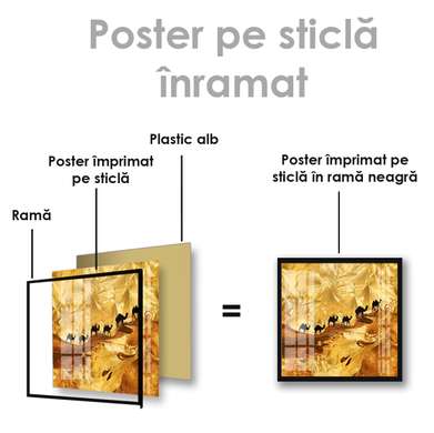 Poster, Cămile în pustiu, 40 x 40 см, Panza pe cadru, Animale