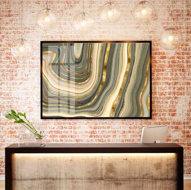 Poster - Liquid pattern, 90 x 45 см, Framed poster on glass, Abstract
