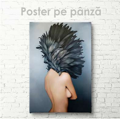 Постер - Черный Лебедь, 30 x 45 см, Холст на подрамнике, Ню