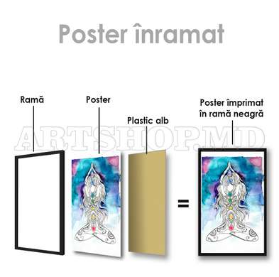 Poster - Meditație, 60 x 90 см, Poster inramat pe sticla, Abstracție