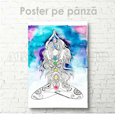 Poster - Meditație, 60 x 90 см, Poster inramat pe sticla, Abstracție