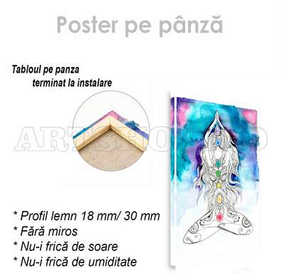 Poster - Meditație, 60 x 90 см, Poster inramat pe sticla, Abstracție